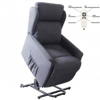 Fabric Helping Furniture Massage Dual Motors Lift Recliner Chair for Wholesale